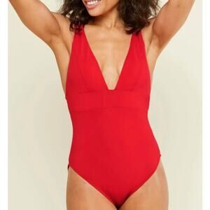 Andie Red Bikini Sleek Swimwear High-Cut Design